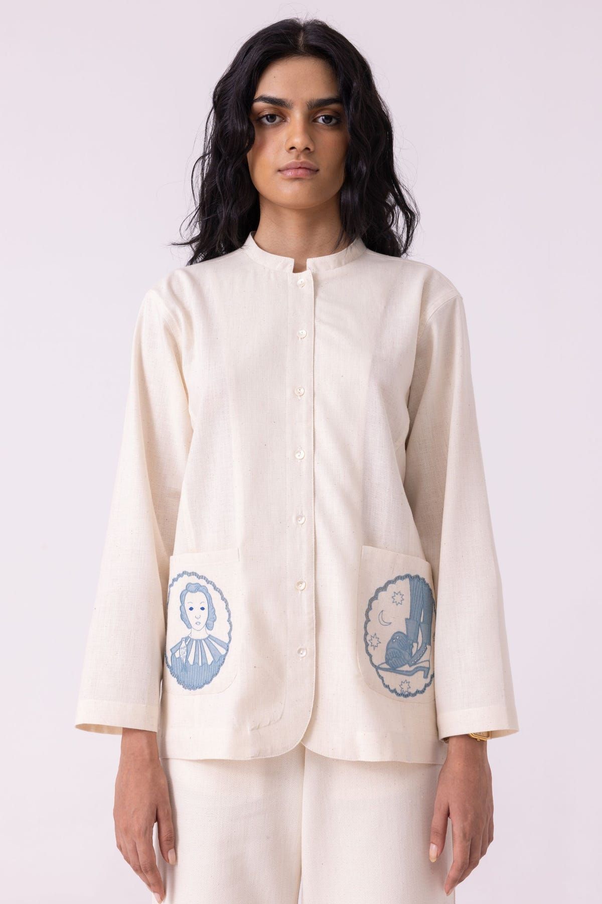 Alma Off White Handwoven Shacket - image 2
