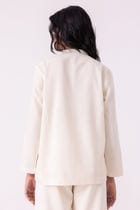 Alma Off White Handwoven Shacket view 10