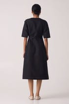 Arandi Black Wrap Dress with Sleeves view 6