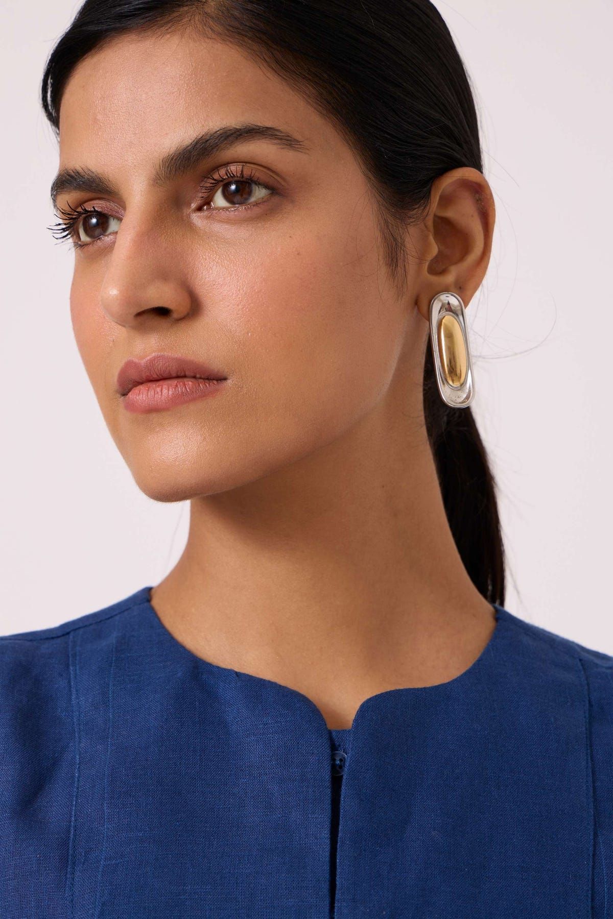 Oceania Ink Blue Linen Top - image 5