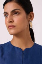 Oceania Ink Blue Linen Top view 5