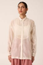 Shankha Off white Handwoven Shirt view 1