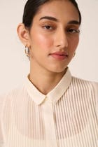 Shankha Off white Handwoven Shirt view 4