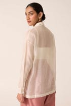 Shankha Off white Handwoven Shirt view 6