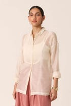 Shankha Off white Handwoven Shirt view 8
