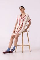 Amy Red Striped Blazer Dress view 1