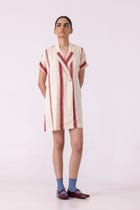 Amy Red Striped Blazer Dress view 11