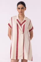 Amy Red Striped Blazer Dress view 2
