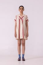 Amy Red Striped Blazer Dress view 3