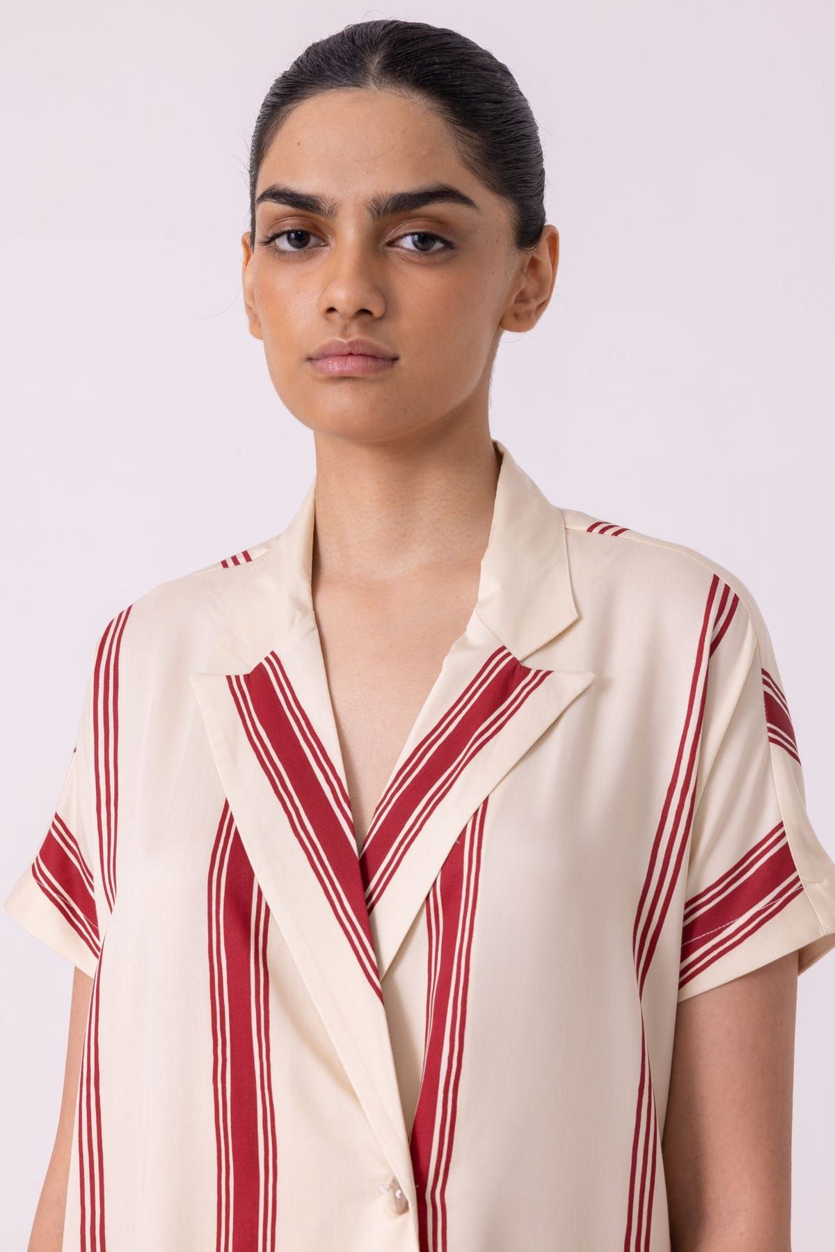 Amy Red Striped Blazer Dress - image 5
