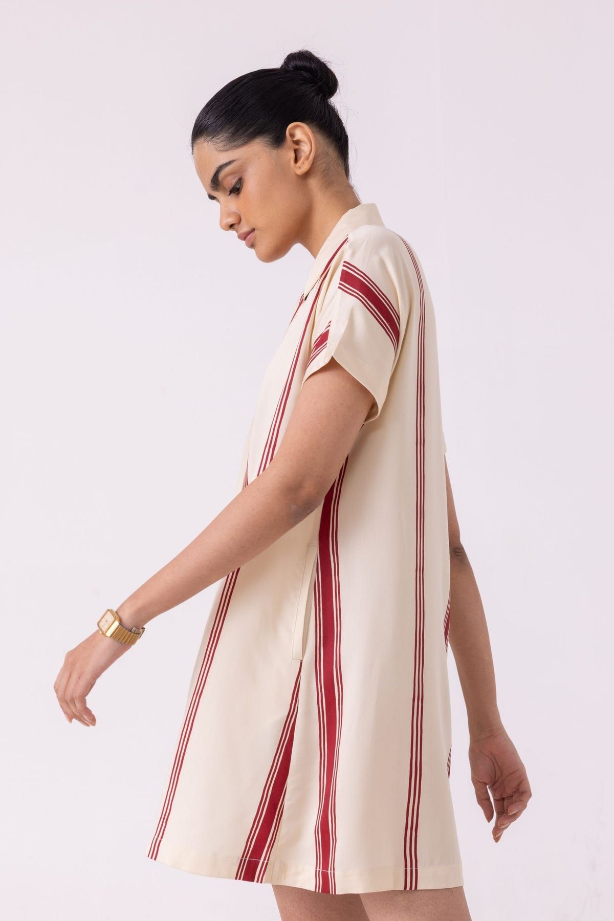 Amy Red Striped Blazer Dress - image 8