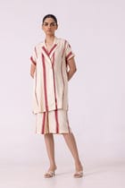 Amy Red Striped Blazer Dress view 9