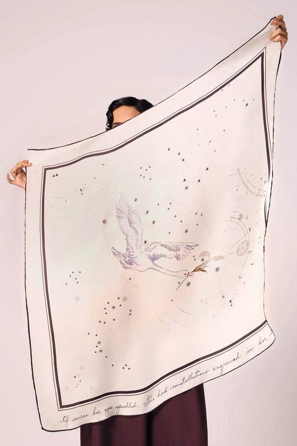 The Summer House — Virgo Printed Satin Scarf