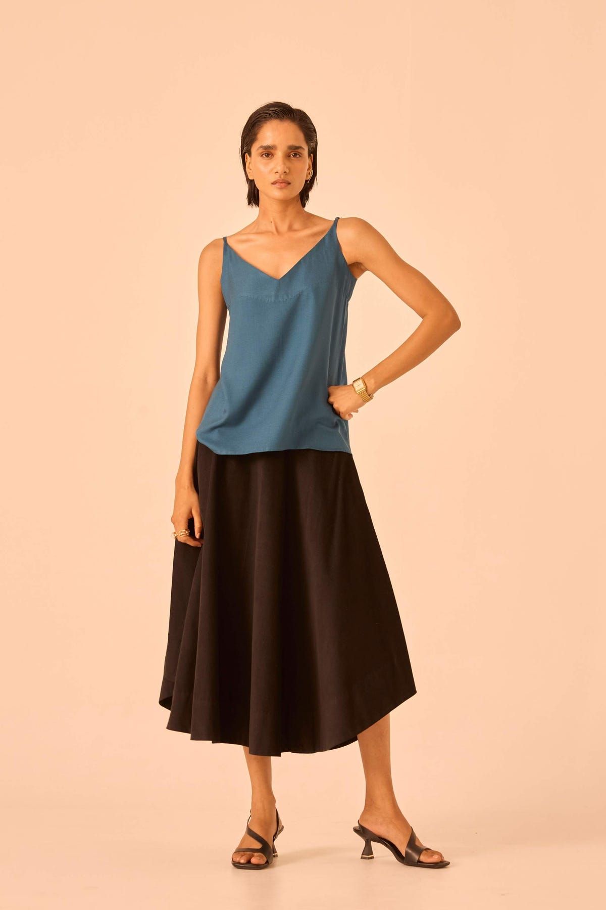 Isse Blue Silk Camisole - image 1