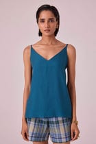 Isse Blue Silk Camisole view 2