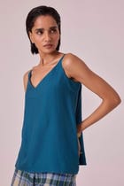 Isse Blue Silk Camisole view 3