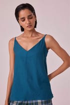 Isse Blue Silk Camisole view 6