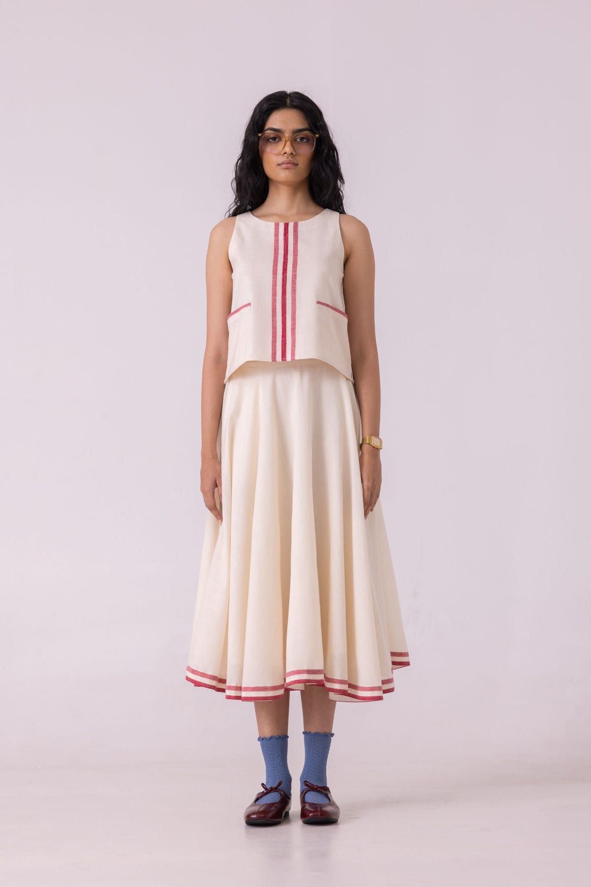 Tris Off White Handwoven Top - image 2