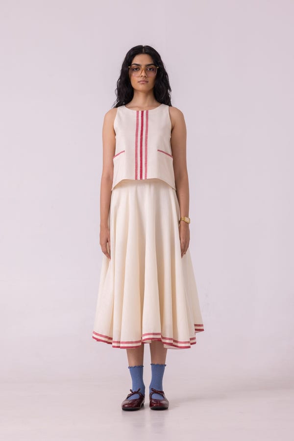 The Summer House — Tris Off White Handwoven Top