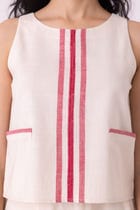 Tris Off White Handwoven Top view 5