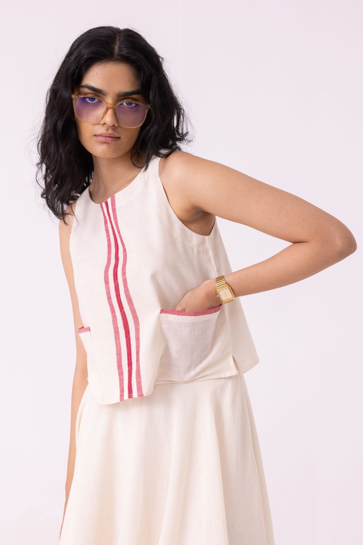 Tris Off White Handwoven Top - image 7