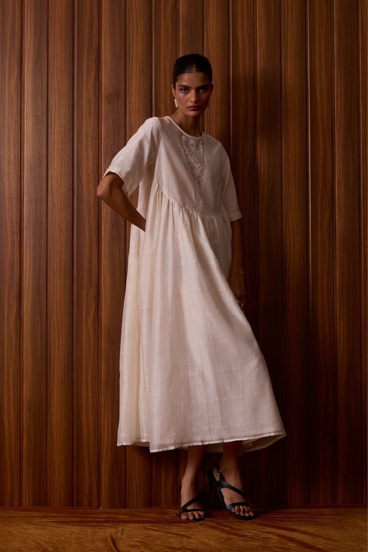 Callisto White Handwoven Dress - image 1