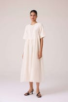 Callisto White Handwoven Dress view 12