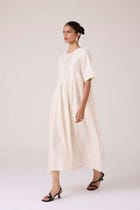 Callisto White Handwoven Dress view 13