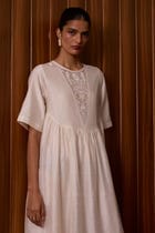 Callisto White Handwoven Dress view 2