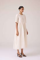 Callisto White Handwoven Dress view 5