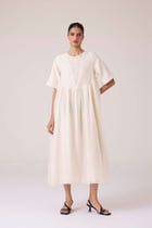 Callisto White Handwoven Dress view 6