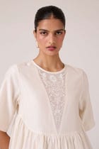 Callisto White Handwoven Dress view 7