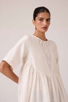 Callisto White Handwoven Dress view 10