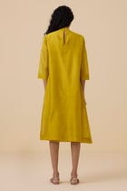 Aira Yellow Handwoven Embroidered Dress view 10