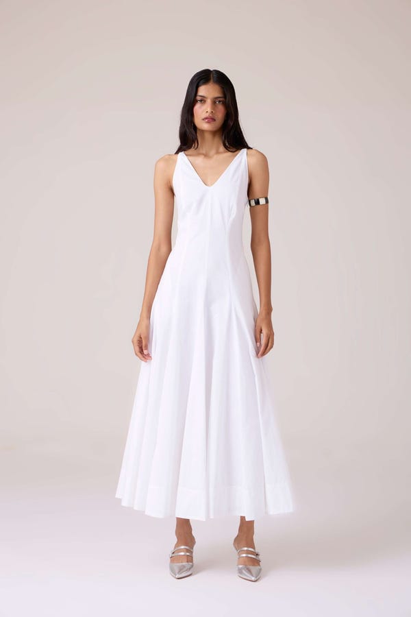 The Summer House — Aurora White Panelled Dress