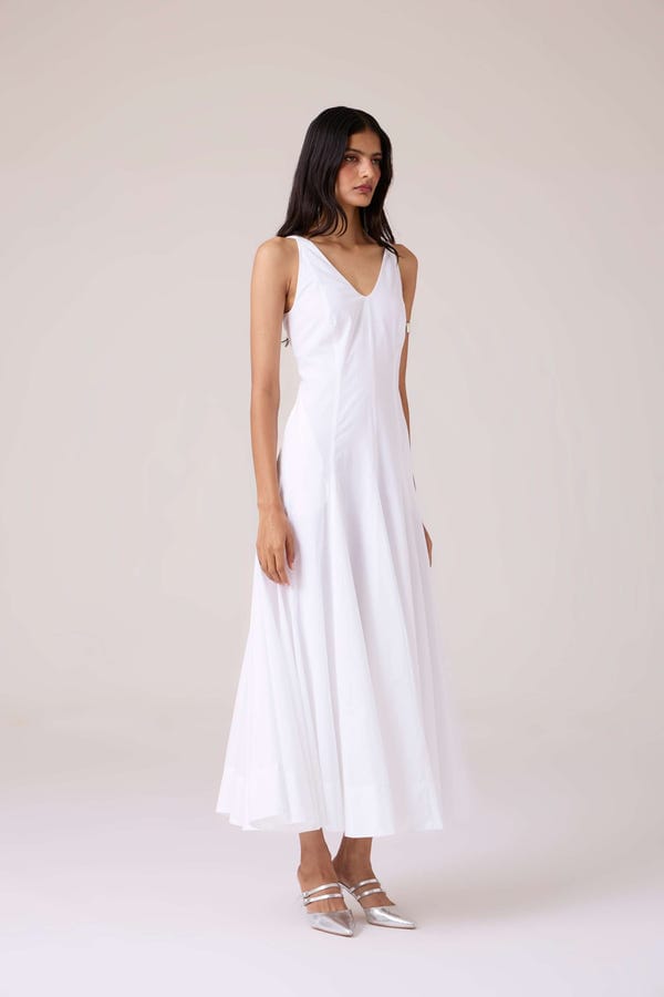 The Summer House — Aurora White Panelled Dress