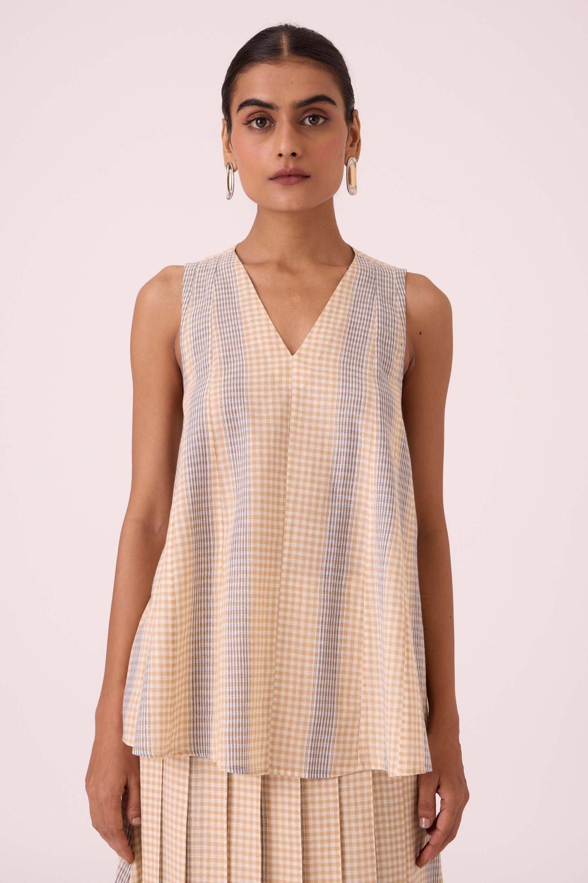 Nastasya Beige Handwoven Top - image 1