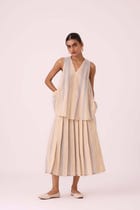 Nastasya Beige Handwoven Top view 3