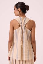 Nastasya Beige Handwoven Top view 8