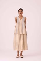 Nastasya Beige Handwoven Top view 9