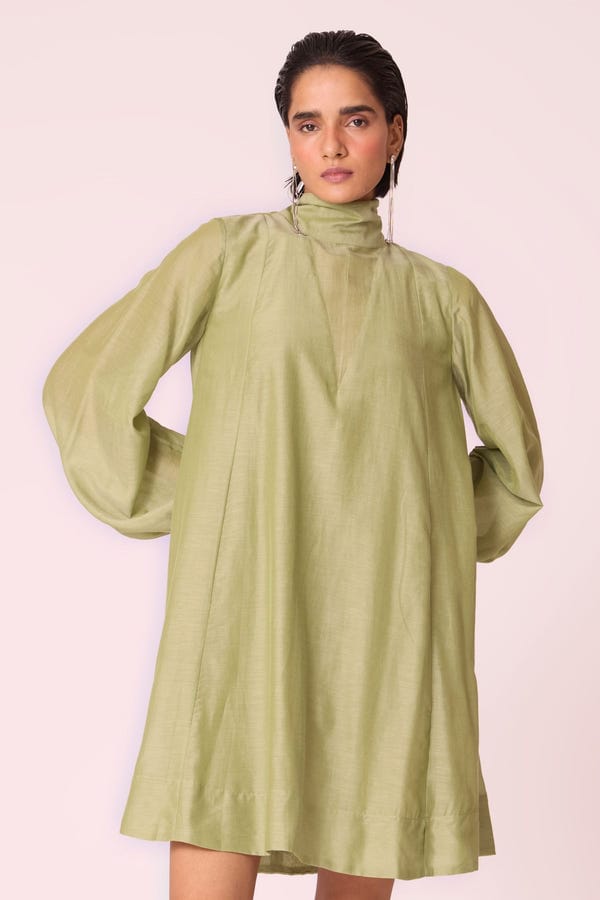 The Summer House — Klyuch Green Panelled Dress