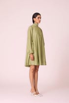 Klyuch Green Panelled Dress view 3