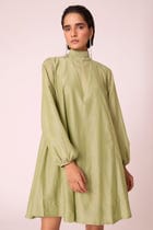 Klyuch Green Panelled Dress view 9