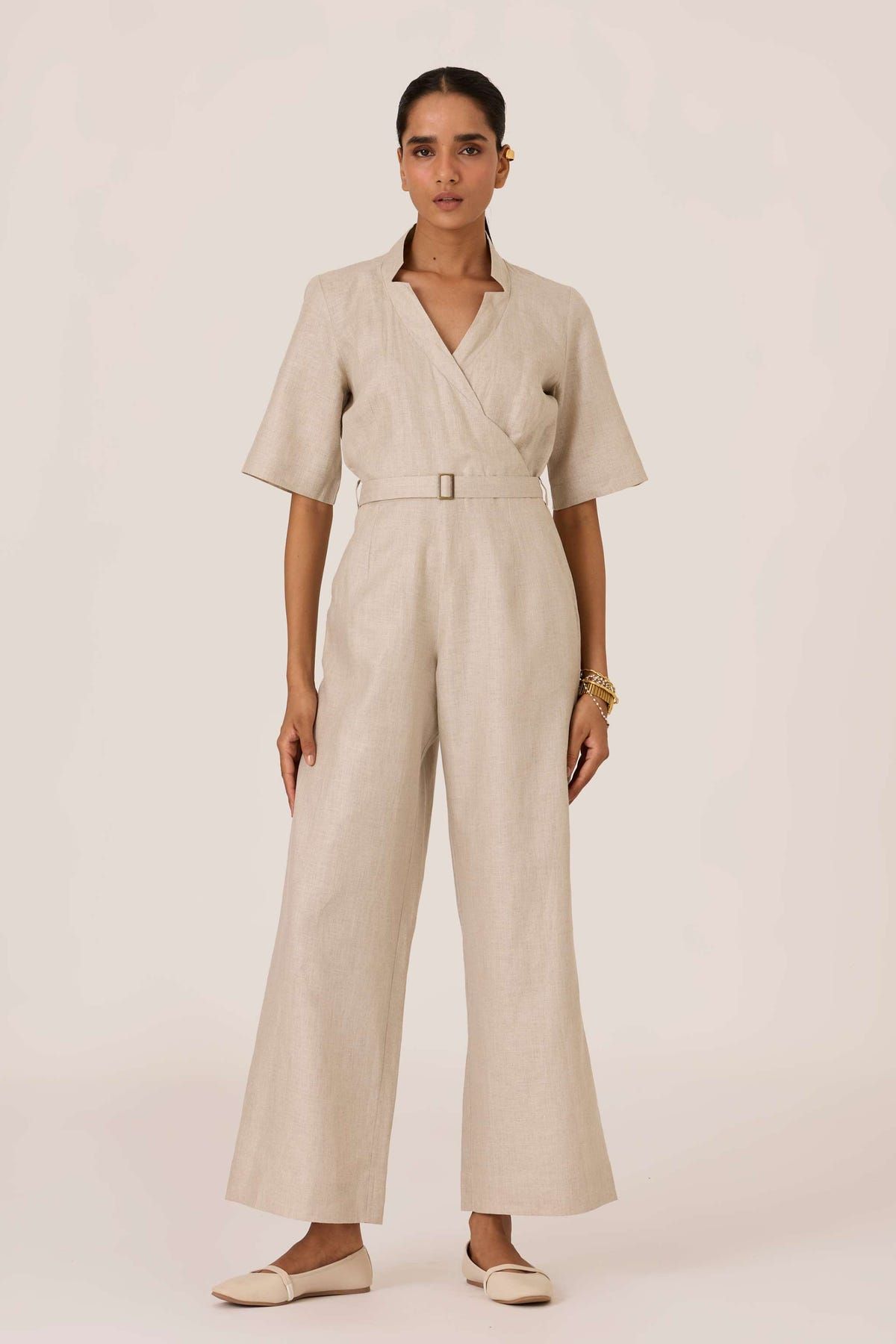 Jos Beige Linen Jumpsuit - image 1
