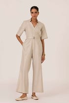 Jos Beige Linen Jumpsuit view 2