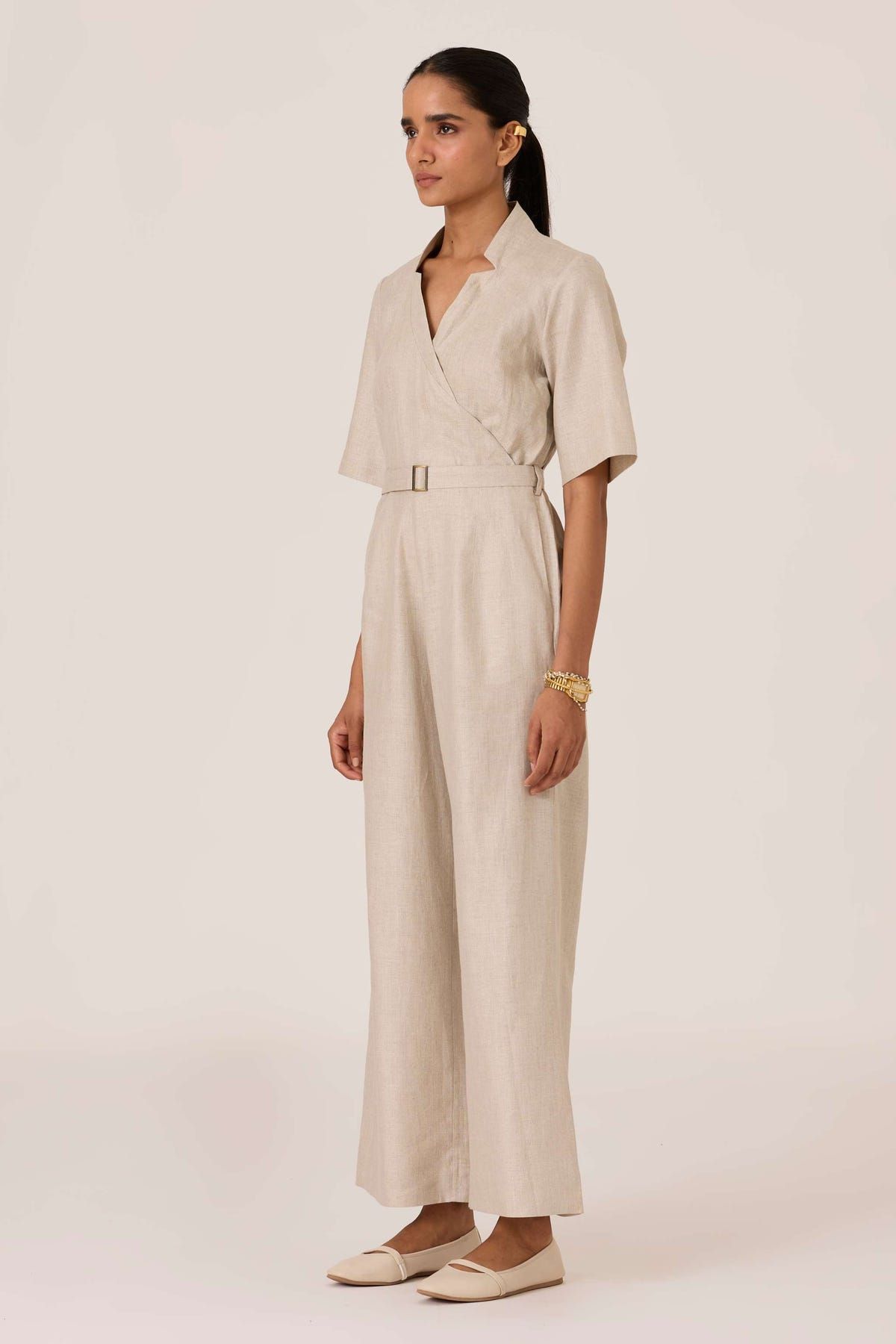 Jos Beige Linen Jumpsuit - image 3
