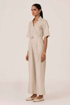 Jos Beige Linen Jumpsuit view 3