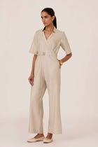 Jos Beige Linen Jumpsuit view 8