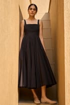 Manoor Black Organic Cotton Dress view 1