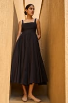 Manoor Black Organic Cotton Dress view 6